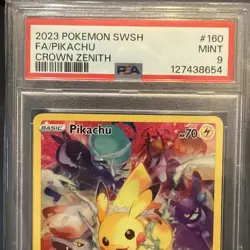 2023 Pokemon SWSH Crown Zenith Pikachu Full Art #160/159 PSA 9 - Image 2