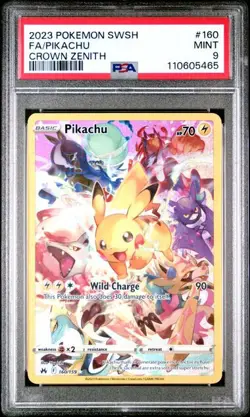 PSA 9 Pikachu 2023 POKEMON SWSH 160/159 Full Art Precious CROWN ZENITH #160 MINT - Image 1