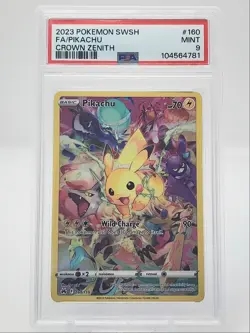 PIKACHU 2023 POKEMON SWSH CROWN ZENITH SECRET RARE B 160/159 PSA 9 Q1282 - Image 1