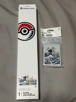 Pokemon Center Great Wave Pikachu & Friends Playmat & Card Sleeves Sealed NEW 🌊 - Image 1