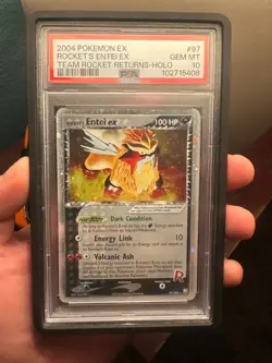 Pokemon Rocket's Entei ex EX Team Rocket Returns Holo Ultra Rare #97 PSA 10 - Image 1