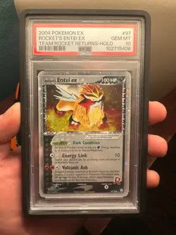 Pokemon Rocket's Entei ex EX Team Rocket Returns Holo Ultra Rare #97 PSA 10 - Image 2