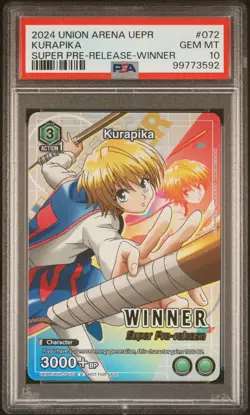 Union Arena Kurapika Super Pre-Release Winner Card PSA 10 GEM MINT - Image 1