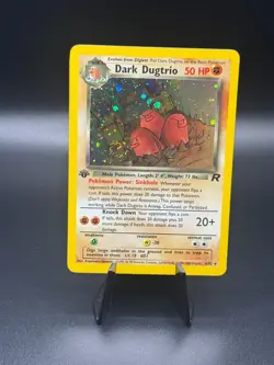 Dark Dugtrio-6/82-Pokemon Team Rocket 1st Edition Holo Rare Card WOTC SWIRL - LP - Image 1