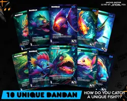 Dan Dan / Forgetful Fish X MTG Custom Altered Art - Full Art Two Player Game - Image 3