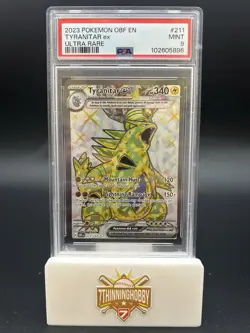 2023 POKEMON OBF EN-OBSIDIAN FLAMES ULTRA RARE #211 TYRANITAR EX PSA 9 - Image 1