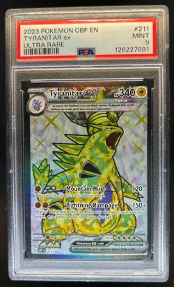 2023 Pokemon SV Obsidian Flames OBF EN Tyranitar ex #211/197 PSA 9 - Image 1