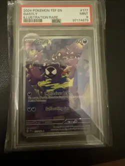 2024 Pokemon Temporal Forces Gastly Illustration Rare 177/162 IR Holo PSA 9 Mint - Image 1