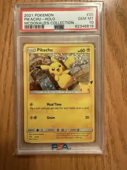 PSA 10 GEM MINT Pikachu Holo 025 McDonald's 25th Anniversary 2021 Pokemon TCG - Image 2
