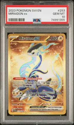 2023 Pokemon Svi EN-Scarlet & Violet Miraidon EX Hyper Rare #253 PSA 10 - Image 1
