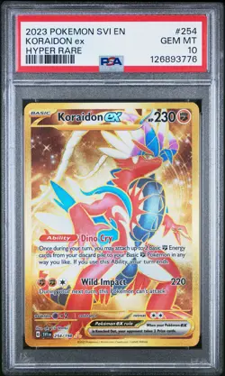 2023 POKEMON SVI EN-SCARLET & VIOLET HYPER RARE #254 KORAIDON EX PSA 10 - Image 1