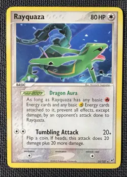 NEAR MINT Rayquaza 22/107 LP NON Holo Rare EX Deoxys 2005 Pokemon TCG - Image 1