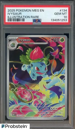 2025 Pokemon MEG EN Illustration Rare #134 Ivysaur PSA 10 GEM MINT - Image 1