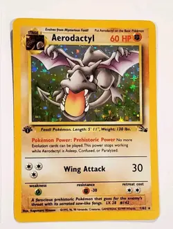 Pokemon TCG Aerodactyl Fossil 1st Edition Holo Unlimited Rare - Image 1