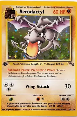 Pokemon TCG Aerodactyl Fossil 1st Edition Holo Unlimited Rare - Image 3