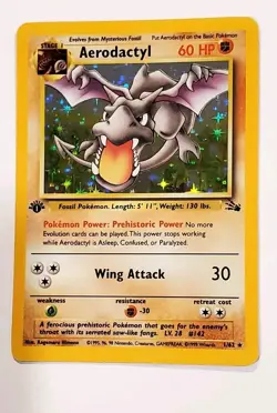 Pokemon TCG Aerodactyl Fossil 1st Edition Holo Unlimited Rare - Image 2