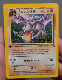 Pokemon TCG Aerodactyl Fossil 1st Edition Holo Unlimited Rare Prerelease MP - Image 2