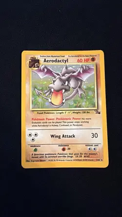 Pokemon TCG Aerodactyl Fossil Set Unlimited Holo Rare 1/62 - Image 1