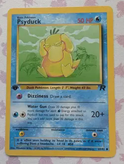 Vintage Pokemon Card First Edition Psyduck 65/82 - Image 1