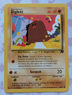 Diglett 52/82 Pokemon Card Team Rocket Unlimited Vintage WOTC - Image 1