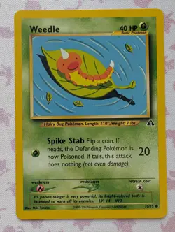 Weedle 70/75 Neo Discovery Rare Vintage Pokemon Card - Image 1
