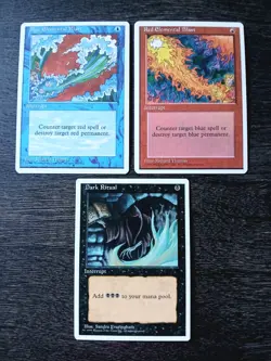 MTG Dark Ritual + Blue & Red Elemental Blast 4th Edition NM - Image 1
