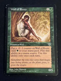 1x Wall of Roots Mirage MP MTG Magic The Gathering x1 MKE - Image 1