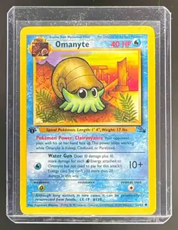 Omanyte 1999 Pokemon Fossil 1st Edition #52/62 - Image 1