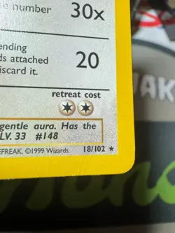 1999 Pokemon Gaming Set Unlimited Dragonair #18/102 Rare - Image 5