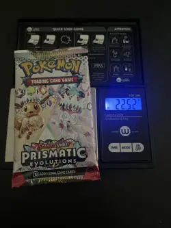 22.52g VERY HEAVY Prismatic Evolutions Pokemon Sealed Booster Pack New - Image 1