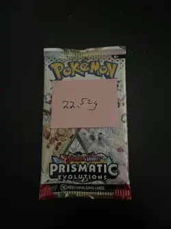 22.52g VERY HEAVY Prismatic Evolutions Pokemon Sealed Booster Pack New - Image 3