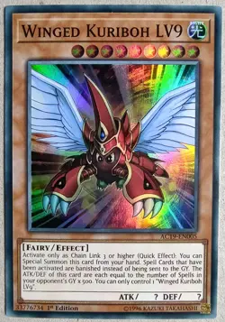Winged Kuriboh LV9 - SR - Yu-Gi-Oh! - AC19-EN005 - 1st Ed. - NM - Free Shipping - Image 1
