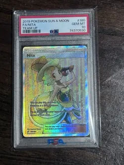 Pokemon Nita TCG Full Art Ultra Rare Card SM Team Up 180/181 Psa 10 - Image 1