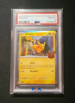 💎 PSA 10 Gem Mint Pikachu 062/193 Graded Pokemon Card #062 Trick or Trade 2023 - Image 3