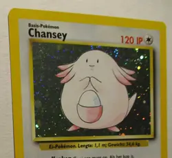Pokemon TCG Base Unlimited Chansey Dutch Holo Card 3/102 Very Rare 2000 Played - Image 3