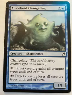 Amoeboid Changeling 51 LRW Lorwyn Creature MTG Hamm Blue Shapeshifter Common HP - Image 1