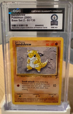SANDSHREW CGC Gray Brothers GWR 2000 POKEMON BASE SET 2 #91 - Image 1