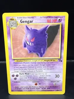 Pokemon Gengar - 20/62 Fossil Unlimited Rare Pokemon - Image 1