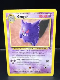 Pokemon Gengar - 20/62 Fossil Unlimited Rare Pokemon - Image 2