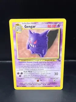 Pokemon Gengar - 20/62 Fossil Unlimited Rare Pokemon - Image 3