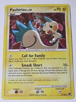 2008 Pokemon, Great Encounters, #5/106 Pachirisu, Holo Rare - Image 1
