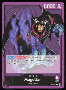 One Piece TCG Paramount War English Magellan OP02-071 Leader NM - Image 1