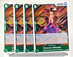OP10-029 Dracule Mihawk (R) Royal Blood One Piece CCG x4 Playset - Image 1