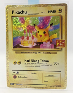 Pokemon TCG Indonesia 25th Anniversary Birthday Pikachu 007/025 S8A - Image 1