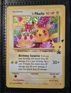 Pokemon TCG Birthday Pikachu Promo 24 - Celebrations 25th Anniversary Set NM - Image 1