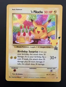 Pokemon Pikachu TCG Birthday Celebrations Classic Collection Holo Rare 24/53 - Image 1