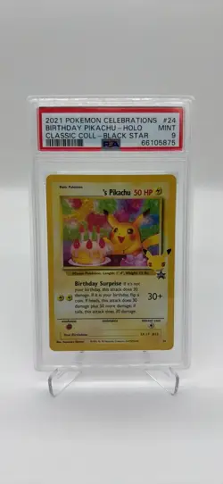 2021 Pokemon Celebrations Classic #24 Birthday Pikachu-Holo PSA 9 - Image 1