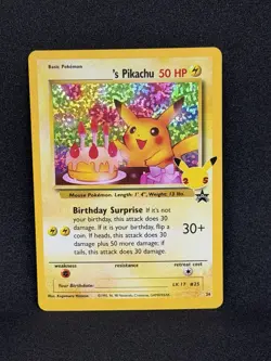 Pokemon Pikachu TCG Holo Rare Birthday Celebrations Card #24 NM/Mint Condition - Image 1