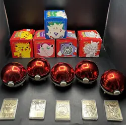 Pokemon Burger King 23K Gold Plated Card Set, 5 of 6 COAs Pokeballs 1999. - Image 1