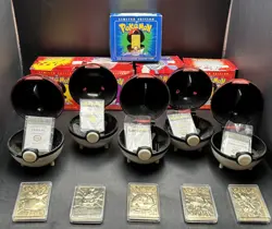 Pokemon Burger King 23K Gold Plated Card Set, 5 of 6 COAs Pokeballs 1999. - Image 2
